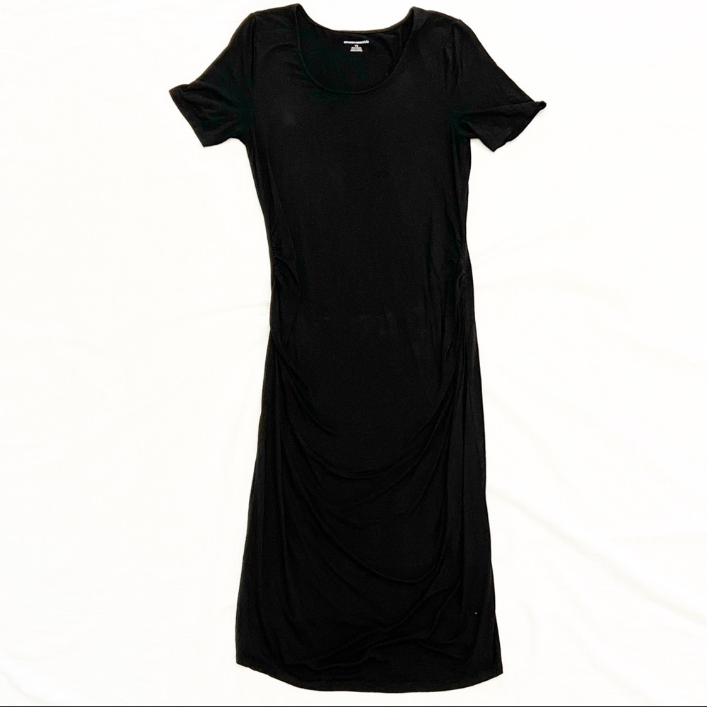 Black Maternity Dress Neutral Tone Easy Summer Outfit Lightweight Comfy